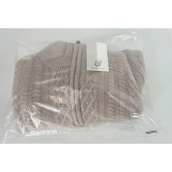 NWT Collars and Co Napoli Cable Knit Quarter Zip Wool & Cashmere Sweater Small - Picture 7 of 7